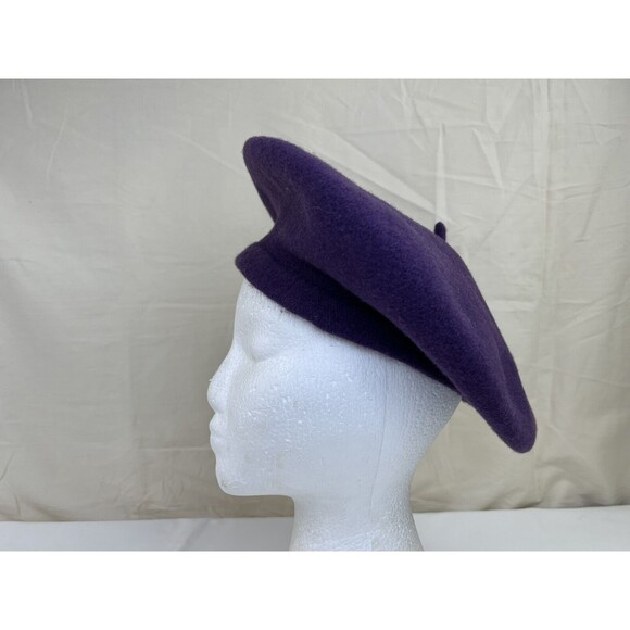Beret Basque Wool Beret Unisex One Size Purple De Luxe Vintage Artist Hat Flora Beret main image 3